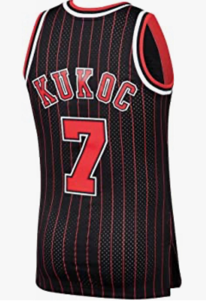 Men's Chicago Bulls Toni Kukoc Mitchell & Ness Black 1995-96 Hardwood Classics Swingman Player Jersey