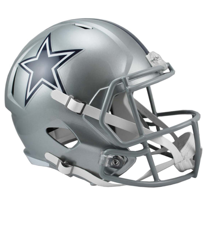 Dallas Cowboys Replica Full Size Silver NFL Riddell Helmet