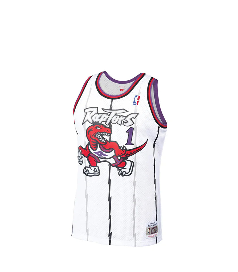 Men's Mitchell & Ness Tracy McGrady Toronto Raptors White NBA Hardwood Classics Swingman Jersey