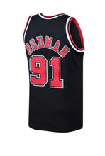 Load image into Gallery viewer, Men’s Mitchell &amp; Ness Dennis Rodman Chicago Bulls Black Hardwood Classics Swingman Jersey
