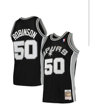 Load image into Gallery viewer, Men&#39;s Mitchell &amp; Ness David Robinson San Antonio Spurs Black NBA Hardwood Classics Swingman Jersey
