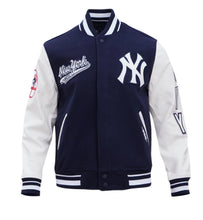 Load image into Gallery viewer, Men&#39;s New York Yankees Script Tail Navy &amp; White Varsity MLB Jacket
