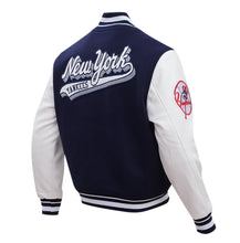 Load image into Gallery viewer, Men&#39;s New York Yankees Script Tail Navy &amp; White Varsity MLB Jacket
