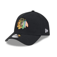 Load image into Gallery viewer, Chicago Blackhawks New Era 9FORTY A-Frame Black Snapback NHL Adustable Hat
