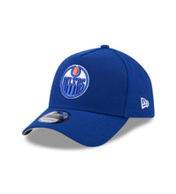 Load image into Gallery viewer, Edmonton Oilers New Era 9FORTY A-Frame Blue Snapback NHL Adustable Hat
