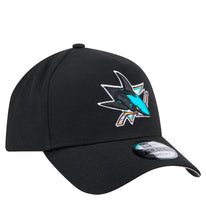 Load image into Gallery viewer, San Jose Sharks New Era 9FORTY A-Frame Royal Black Snapback NHL Adustable Hat
