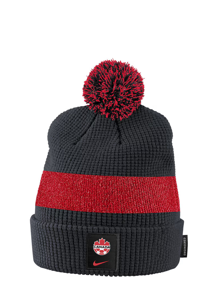 Team Canada Knitted Football/Soccer Black & Red Winter Hat/Toque/Beanie