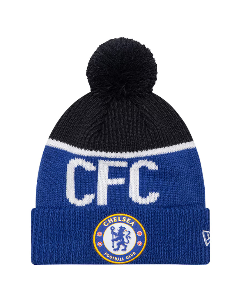 Chelsea FC New Era Knitted Football/Soccer Blue & Black Winter Hat/Toque/Beanie