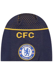 Load image into Gallery viewer, Chelsea FC New Era Knitted Football/Soccer Navy Blue &amp; Yellow Winter Hat/Toque/Beanie
