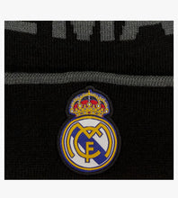 Load image into Gallery viewer, Real Madrid Knitted Football/Soccer Black &amp; Grey Winter Hat/Toque/Beanie
