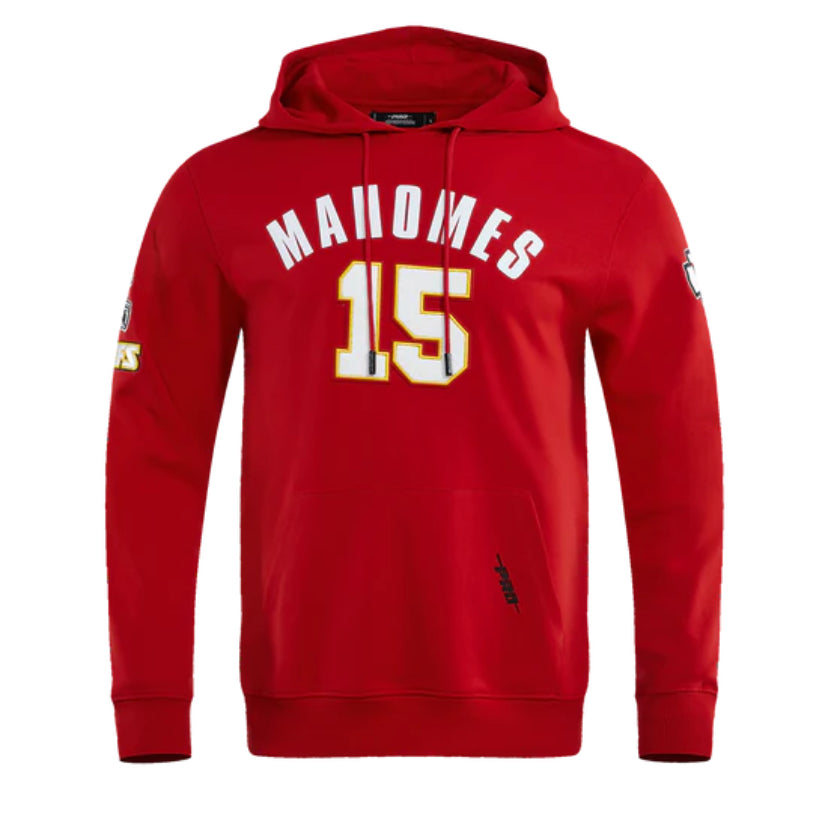 Men's Kansas City Chiefs Patrick Mahomes #15 Jersey Style NFL Red Pullover Hoodie