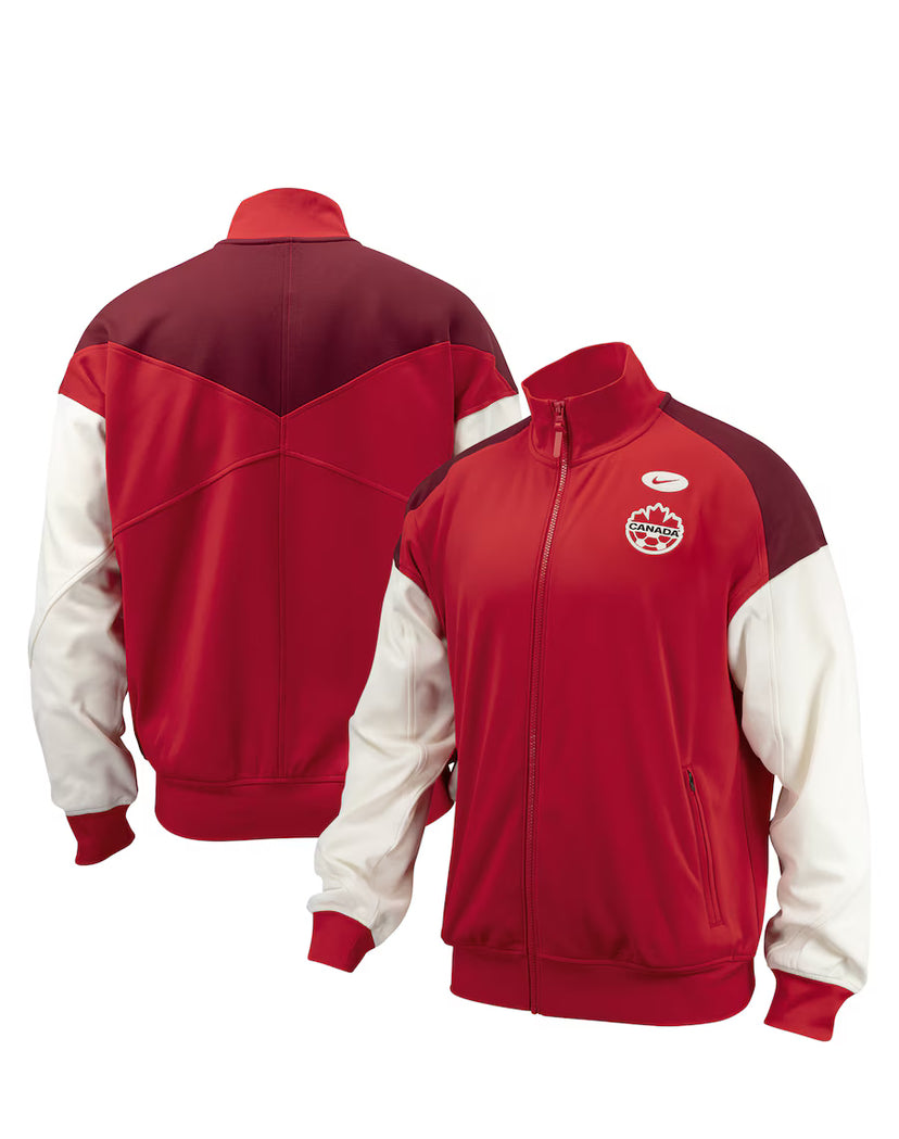 Unisex Nike Team Canada Soccer 2024 Anthem Full-Zip Performance Red & White Track Jacket