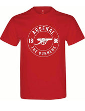 Load image into Gallery viewer, Men&#39;s Arsenal Vintage Team Logo &#39;The Gunners&#39; Red Soccer T-Shirt / Tee
