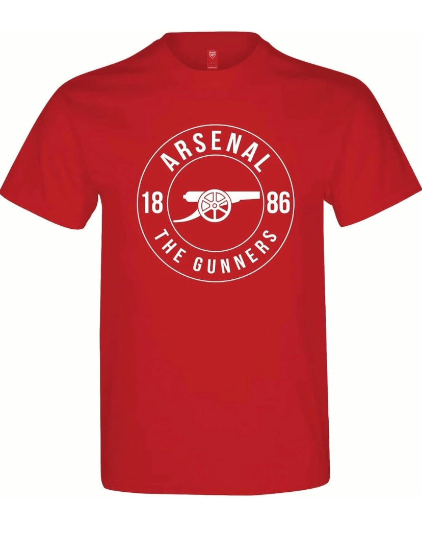 Men's Arsenal Vintage Team Logo 'The Gunners' Red Soccer T-Shirt / Tee