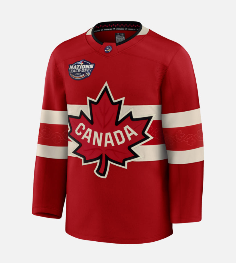 Men's Fanatics Team Canada Hockey 4 Nations Face-Off 2025 Red Premium NHL Jersey