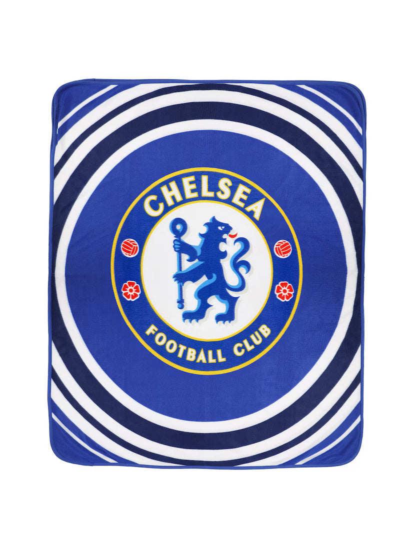 Chelsea Football Club Soft Pulse Fleece Team Logo 125cm x 150cm Blue Blanket