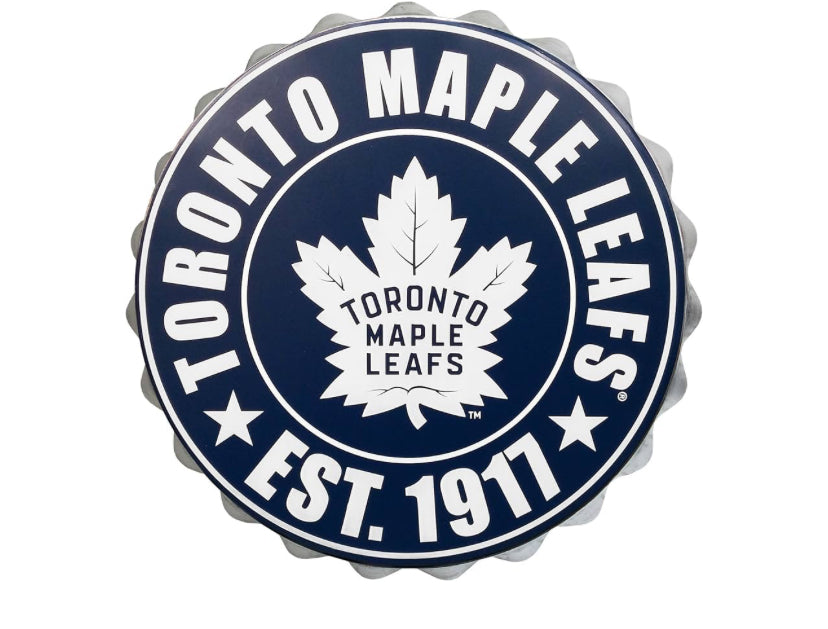 Toronto Maple Leafs Royal Blue Team Logo Bottle Cap Wall Sign