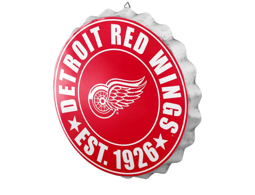 Detriot Red Wings Red Team Logo Bottle Cap Wall Sign