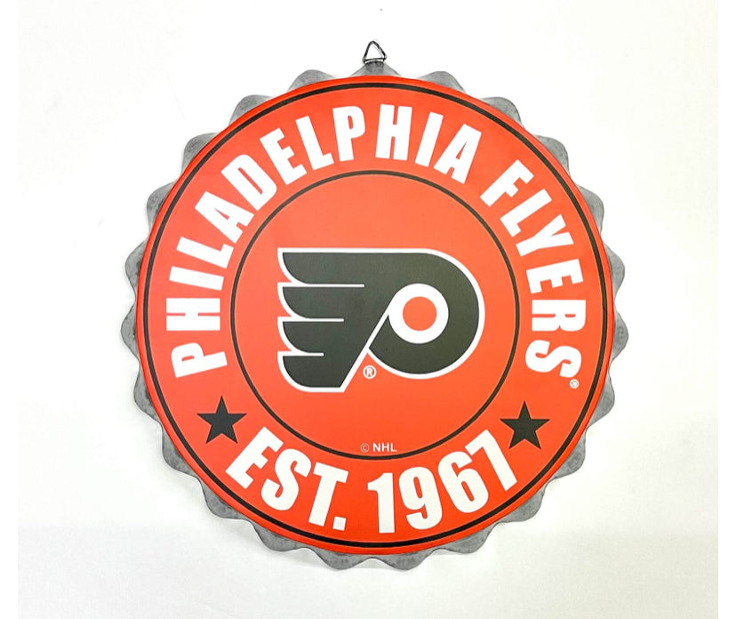 Philadelphia Flyers Orange Team Logo Bottle Cap Wall Sign