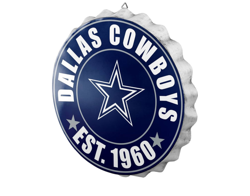 Dallas Cowboys Navy Team Logo Bottle Cap Wall Sign