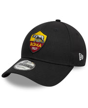 Load image into Gallery viewer, AS Roma New Era 9Forty Adustable Black Soccer Hat
