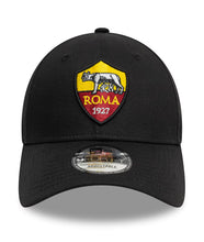 Load image into Gallery viewer, AS Roma New Era 9Forty Adustable Black Soccer Hat
