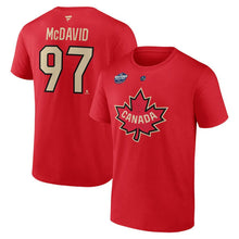 Load image into Gallery viewer, Men&#39;s Fanatics Connor McDavid Team Canada Hockey 4 Nations Face-Off 2025 Red Tee / T-Shirt
