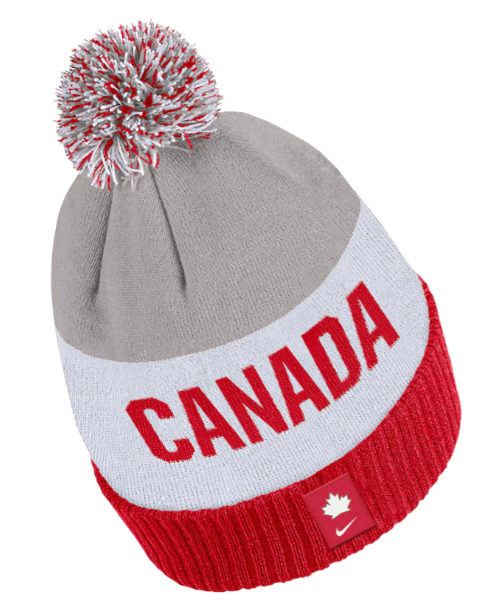Hockey Canada Nike Red- Heritage Logo Classic Striped Beanie/Toque