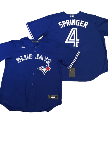 MLB Toronto Blue Jays (George Springer) Men's Replica Baseball Jersey.