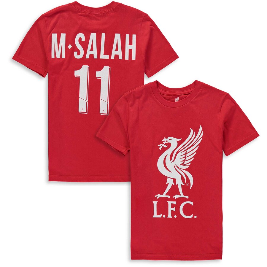 Youth Liverpool F.C. Mohamed Salah Red Soccer T-Shirt / Tee