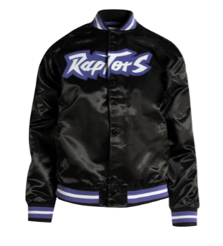 Youth Toronto Raptors Mitchell & Ness Lightweight Hardwood Classic Black & Puple Varsity NBA Jacket